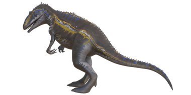 Çarpıcı bir pozda görkemli bir dinozor..