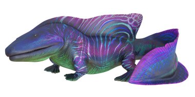 Canlı desenleri olan renkli bir fantezi yaratığı