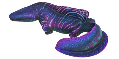 Renkli, parlak mitolojik deniz yaratığı çizimi