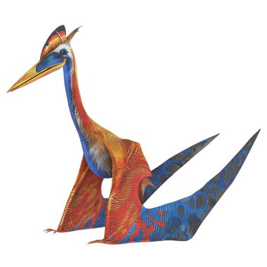 Renkli bir Pterosaur 'un canlı çizimi.