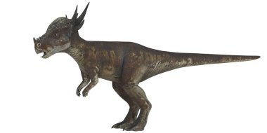 Tarih öncesi bir yaratığı tasvir eden dinozor modeli..
