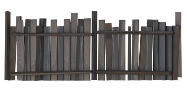 Değişen yükseklikleri olan kırsal ahşap çit panelleri