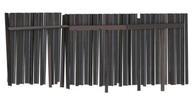 Karanlık tonlarda soyut ahşap çit tasarımı.