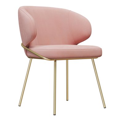 Altın bacaklı zarif pembe sandalye.