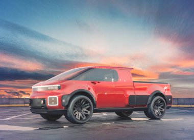 Markasız bir kamyonetin 3 boyutlu görüntülemesi