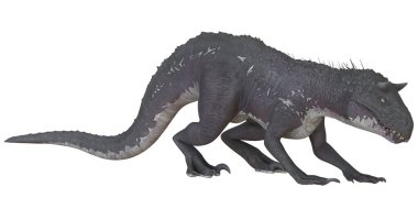 Vahşi bir dinozorun gerçekçi tasviri.