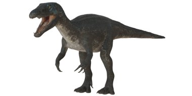 Gerçekçi dinozor şiddetle gürlüyor..