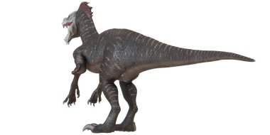 Dinozor modeli vahşi tarih öncesi özellikler sergiliyor.