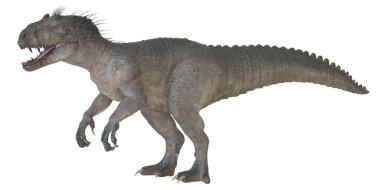 Vahşi dinozor güçlü bir şekilde kükrüyor..