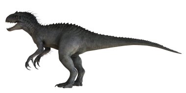 Dinamik poziyonda vahşi dinozor..