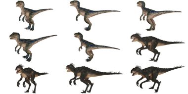 Gerçekçi dinozor koleksiyonu 3 boyutlu modeller