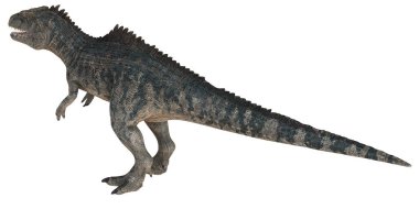 Yan profil görünümünde görkemli dinozor görüntüsü