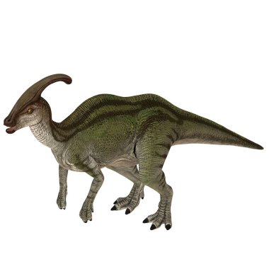 Gerçekçi Parasaurolophus dinozor modeli.