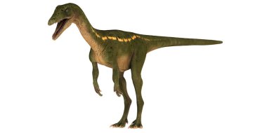 Yeşil bir dinozorun kükremesinin gerçekçi tasviri.