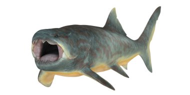 Antik tarih öncesi bir balığın gerçekçi tasviri