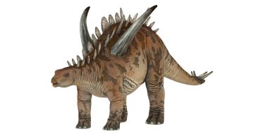 Dikenli bir dinozor figürünün 3 boyutlu görüntüsü