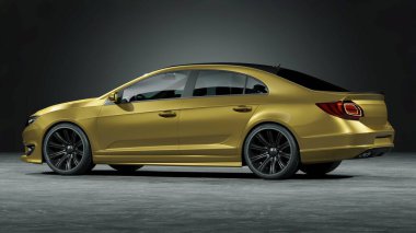 Markasız, jenerik konsept bir arabanın 3 boyutlu çizimi