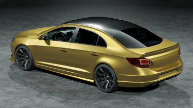 Markasız, jenerik konsept bir arabanın 3 boyutlu çizimi