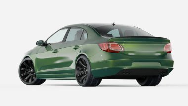 Markasız, jenerik konsept bir arabanın 3 boyutlu çizimi