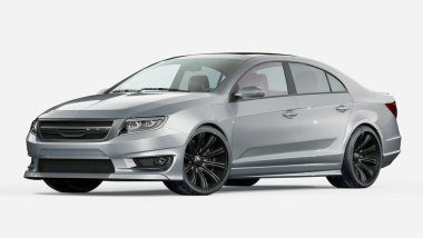 Markasız, jenerik konsept bir arabanın 3 boyutlu çizimi