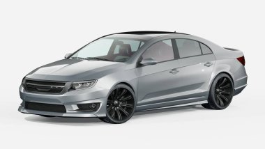 Markasız, jenerik konsept bir arabanın 3 boyutlu çizimi