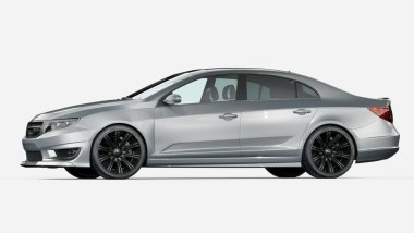 Markasız, jenerik konsept bir arabanın 3 boyutlu çizimi