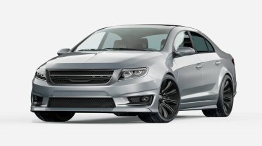 Markasız, jenerik konsept bir arabanın 3 boyutlu çizimi