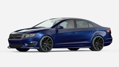 Markasız, jenerik konsept bir arabanın 3 boyutlu çizimi