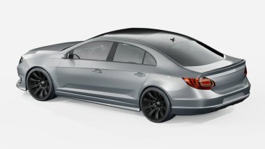 Markasız, jenerik konsept bir arabanın 3 boyutlu çizimi