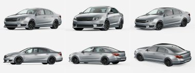 Markasız, jenerik konsept bir arabanın 3 boyutlu çizimi