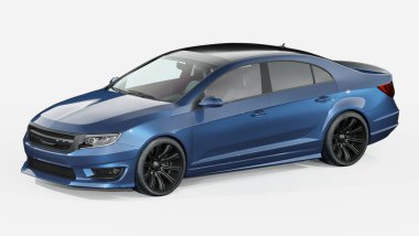 Markasız, jenerik konsept bir arabanın 3 boyutlu çizimi