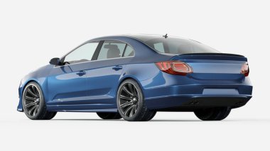 Markasız, jenerik konsept bir arabanın 3 boyutlu çizimi