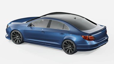 Markasız, jenerik konsept bir arabanın 3 boyutlu çizimi