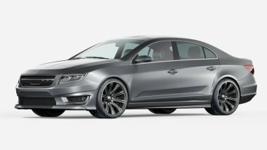 Markasız, jenerik konsept bir arabanın 3 boyutlu çizimi