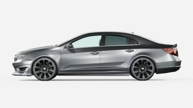 Markasız, jenerik konsept bir arabanın 3 boyutlu çizimi