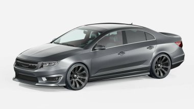 Markasız, jenerik konsept bir arabanın 3 boyutlu çizimi