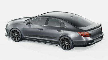 Markasız, jenerik konsept bir arabanın 3 boyutlu çizimi