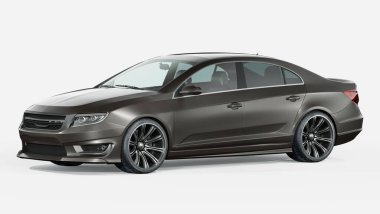 Markasız, jenerik konsept bir arabanın 3 boyutlu çizimi