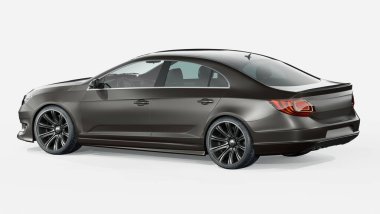 Markasız, jenerik konsept bir arabanın 3 boyutlu çizimi