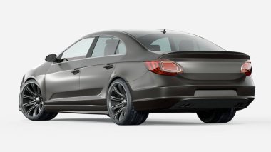 Markasız, jenerik konsept bir arabanın 3 boyutlu çizimi