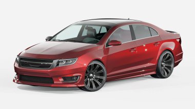 Markasız, jenerik konsept bir arabanın 3 boyutlu çizimi