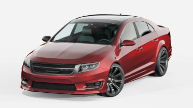 Markasız, jenerik konsept bir arabanın 3 boyutlu çizimi