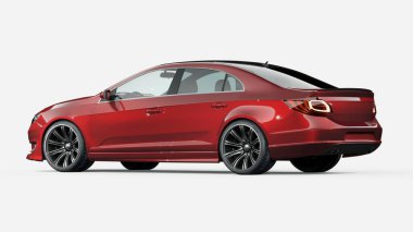 Markasız, jenerik konsept bir arabanın 3 boyutlu çizimi