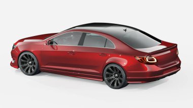 Markasız, jenerik konsept bir arabanın 3 boyutlu çizimi