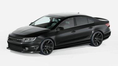 Markasız, jenerik konsept bir arabanın 3 boyutlu çizimi