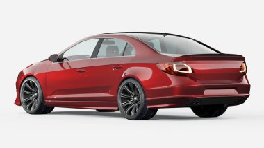 Markasız, jenerik konsept bir arabanın 3 boyutlu çizimi