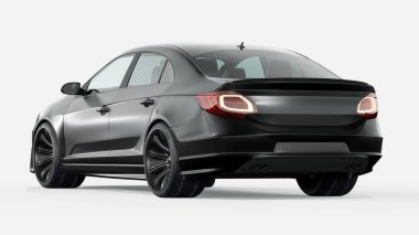 Markasız, jenerik konsept bir arabanın 3 boyutlu çizimi