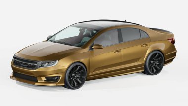 Markasız, jenerik konsept bir arabanın 3 boyutlu çizimi