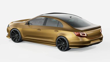 Markasız, jenerik konsept bir arabanın 3 boyutlu çizimi