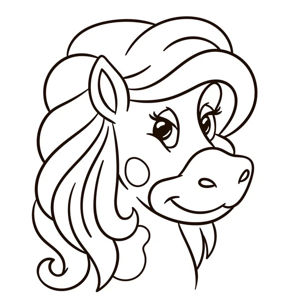 馬のポニー漫画のキャラクター かわいい赤ちゃん動物 Print — ストックベクタ